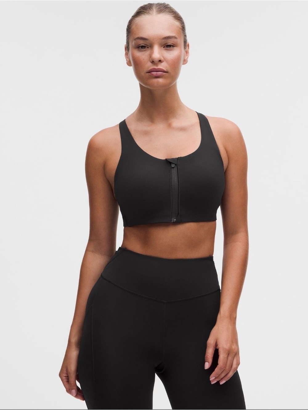 Lululemon Energy Black Zip-Front High Support Bra